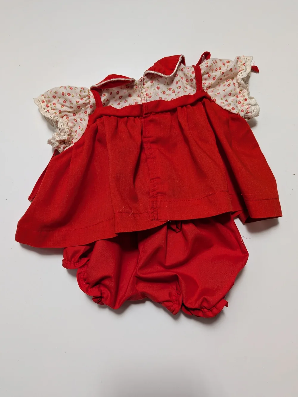 Vtg Cabbage Patch Kids Doll Red Shoulder Tie Dress 3K CPK & New Bloomers